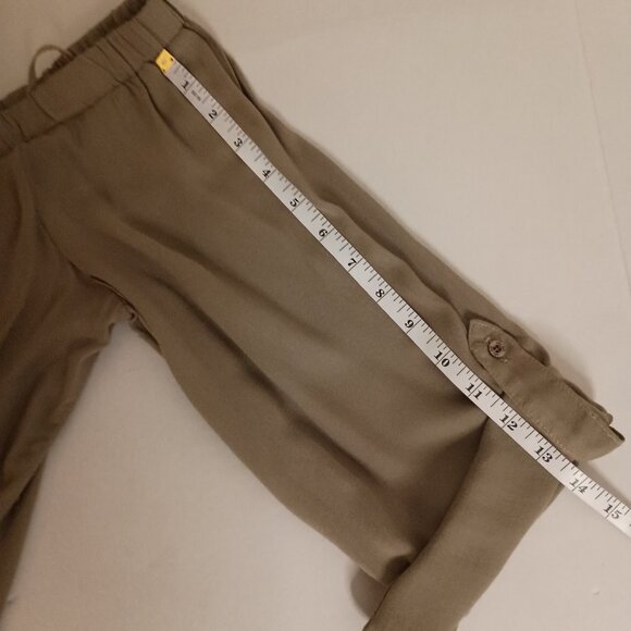 Bella Dahl Women’s Olive Green Off-the-Shoulder High-Low Top Size L Large NWT - Picture 13 of 16